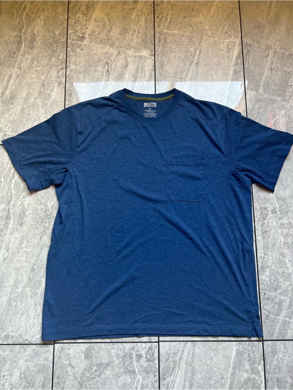 Duluth Trading Co Navy Short Sleeve Pocket Tee